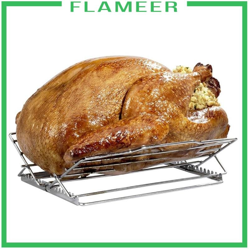 [Flameer] Chicken Roasting Rack Turkey Roasting Grill V Shaped Stand