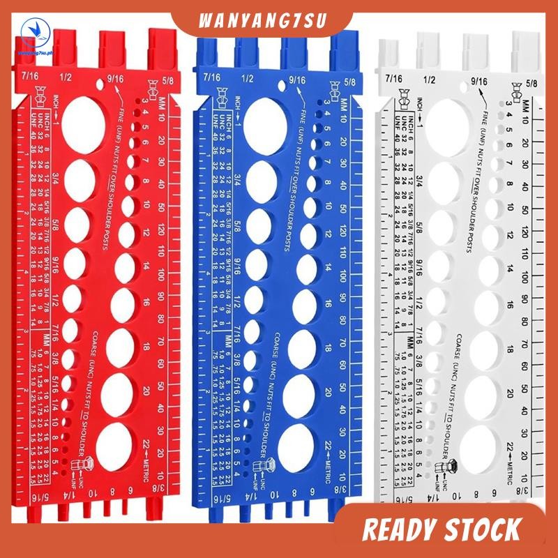 SWLECA Nut & Bolt Thread Gauge – Dual Imperial/Metric Screw Size Checker, Plastic, Wall-Mountable For Workshop