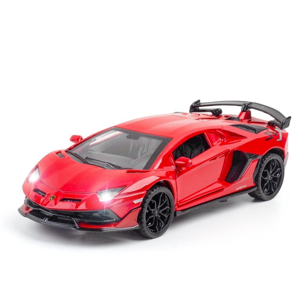 Simulation 1 to 32 Lambo Aventador SVJ alloy sports car model ornaments ...