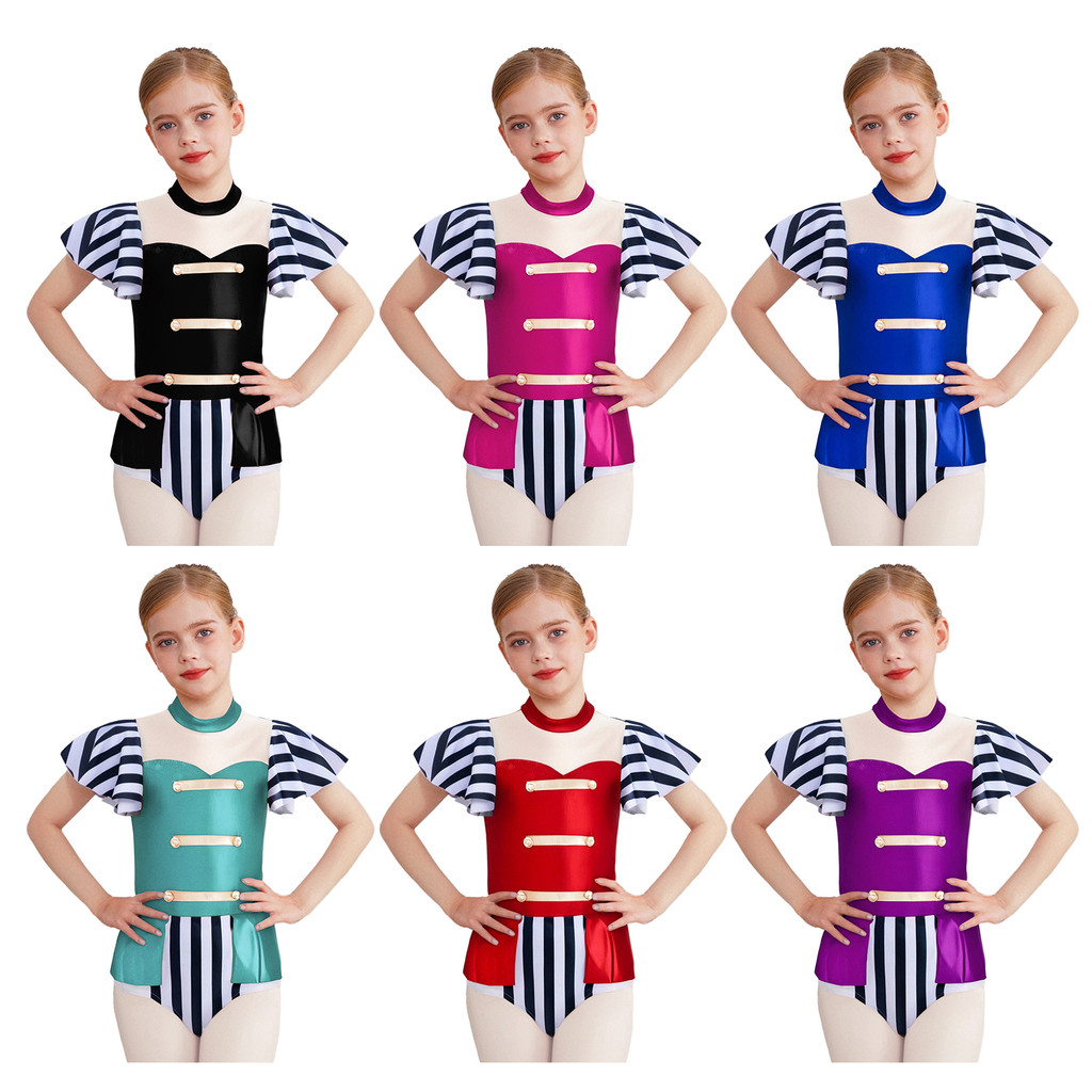 Yeahdor Kids Girls Circus Ringmaster Costume Metallic Gloss Patchwork ...