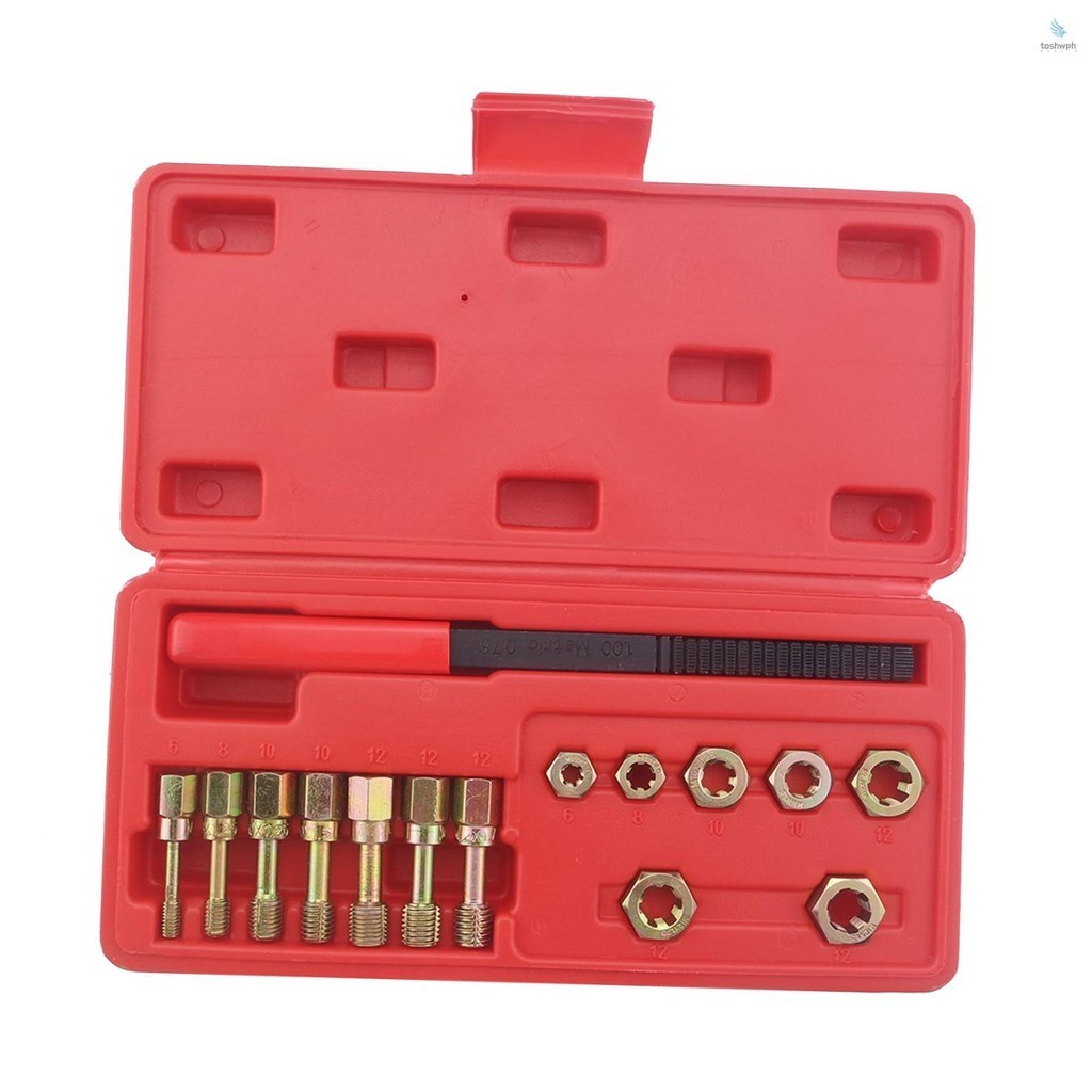 TOSW)15Pcs Rethread Reapir Tools Kit Metric Thread File Metric ...