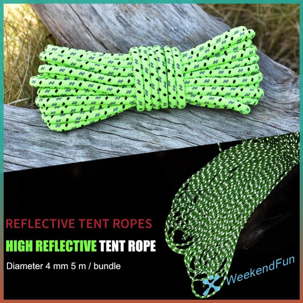 WE★ Survival Paracord 5m 4mm Reflective Parachute Cord Rope Outdoor ...