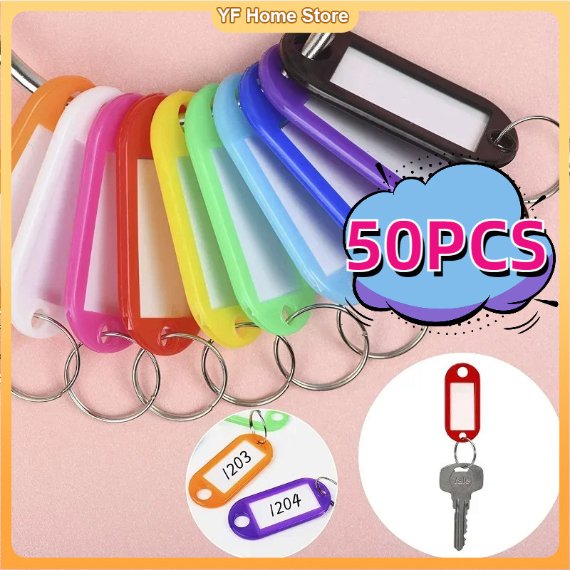 50pcs Random Color Key Tags With Labels Plastic Prevent Missing Key ...