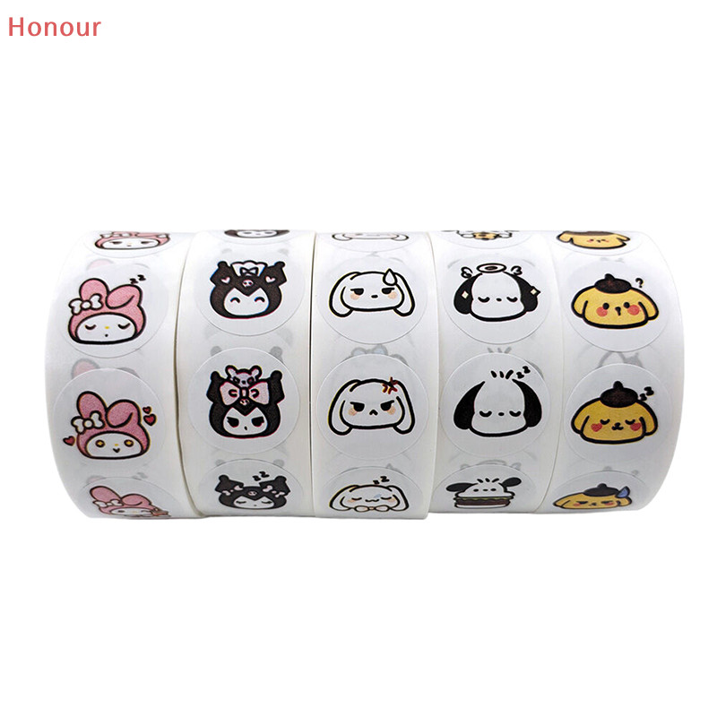 [Honour] 500pcs/Roll Cartoon Sanrio Stickers Kawaii Hello Kitty Kuromi ...