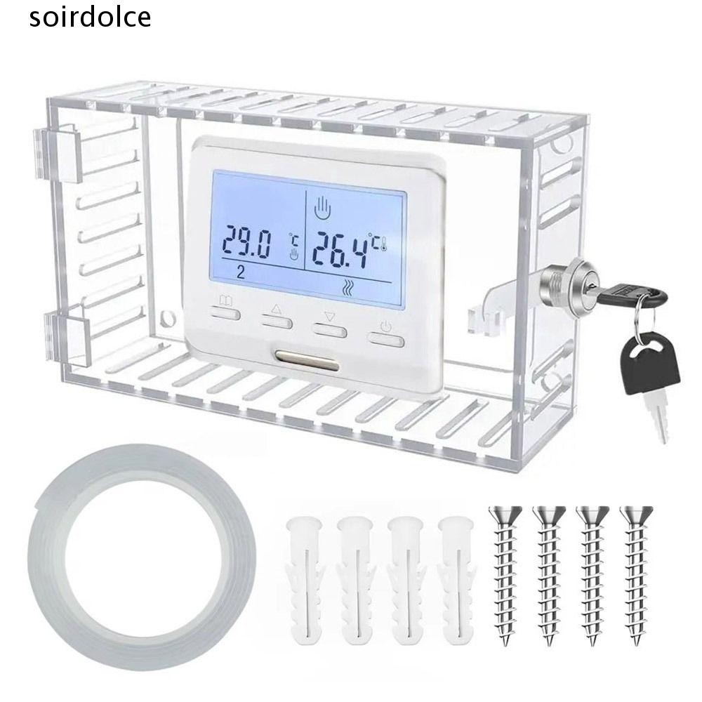 SOIRDOLCE Thermostat Lock Box with Key, Transparent Wall Mounted