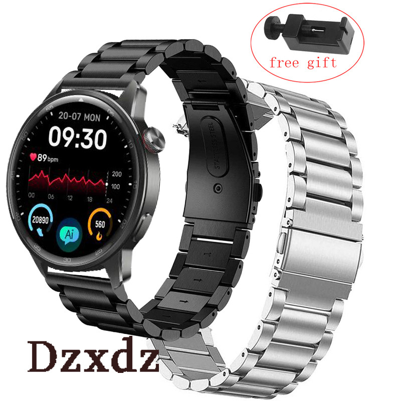 Black Realme Watch Metal Strap Metal Stainless Steel Strap For