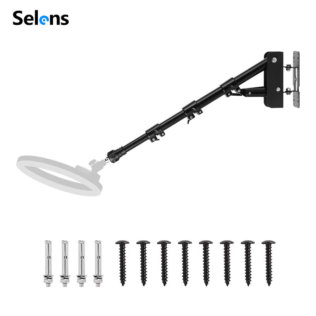 Selens 39" Triangle Wall Mount Boom Arm Stand Extension For Selfie Ring Lights – Aluminum Alloy, Holds 15-19kg