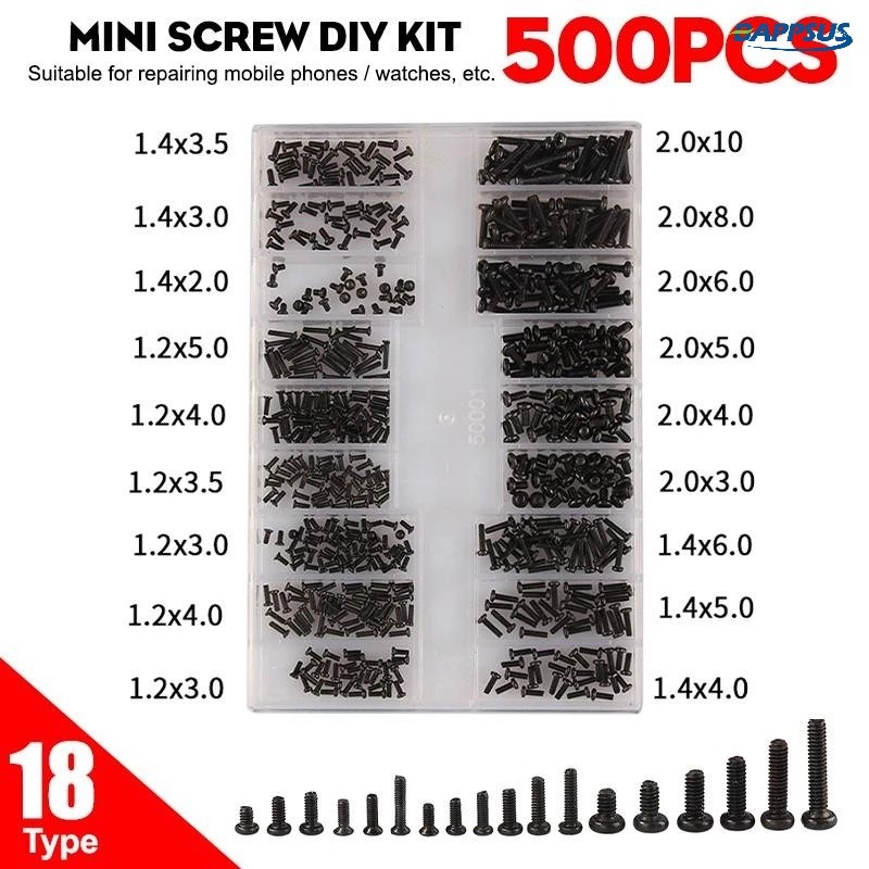 500pcs/box Mini Screw/Nut DIY Kit for Laptop Assembly Repair/ Small ...