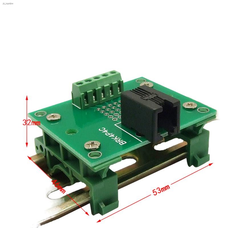 COD☆RJ11 RJ12 to 4P 6P Terminal Block DIN35 Rail Mounting Adapter Board ...