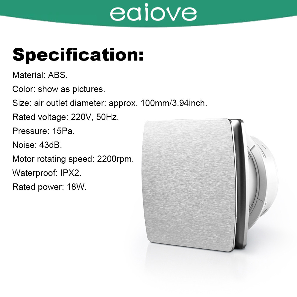 1/2 Bathroom Exhaust Fan 4 Inch Outlet Waterproof Air Ventilator Window ...