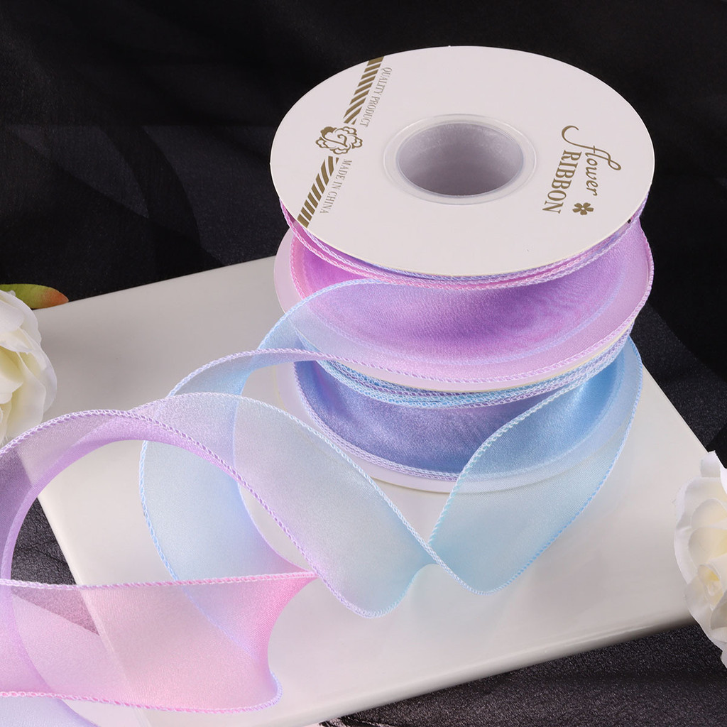 40mm/10 Yards Colourful Gradient Fishtail Yarn Ribbon Fantasy Mesh ...
