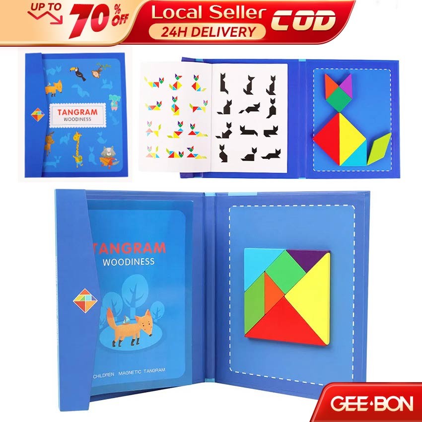 GEEBON Kids Magnetic 3D Puzzle Geometric Shape Tangram Jigsaw ...