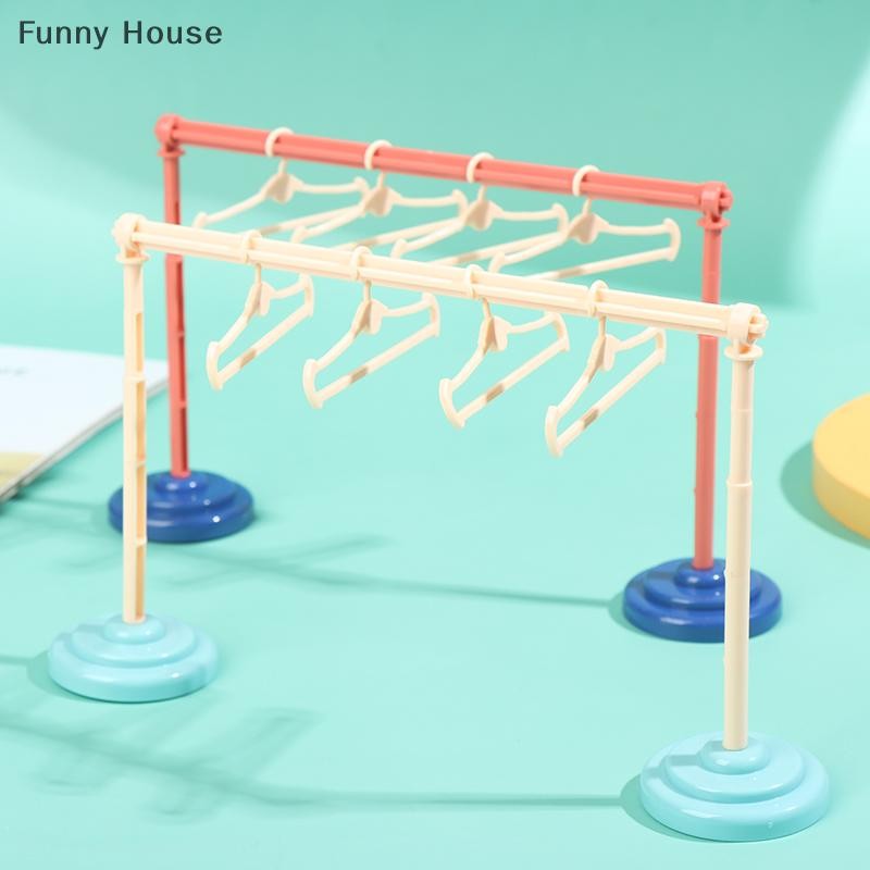 Funny House Dollhouse Clothes Drying Laundry Rack 1/6 1/8 1/12 Dolls
