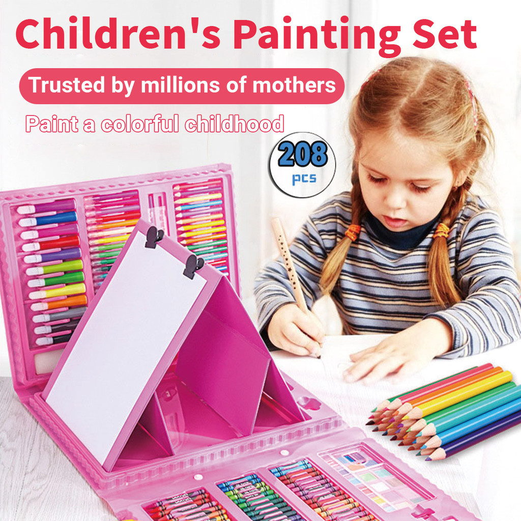 208Pcs Coloring Set Crayons For Kids Coloring Materials Set Color ...