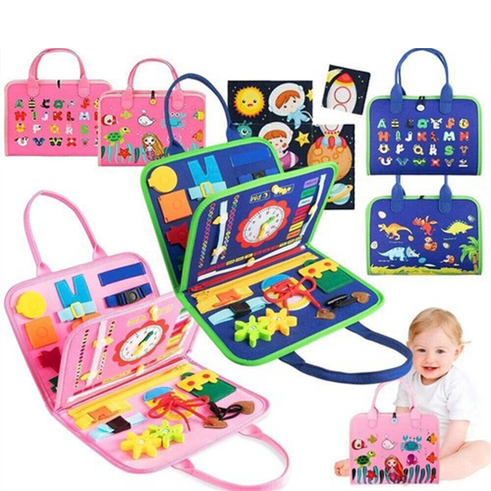Montessori Sensory Toys For Toddler ,Busy Board Kid Basic Life Skills ...