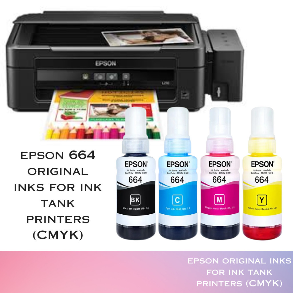 Epson 664 inks 100% Original for L1300 L200 L220 L300 L310 L350 L365 ...