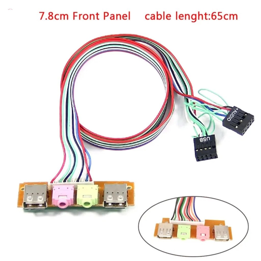 Computer Front Panel Cable 6.8cm Length Plug and Play Reversible ...