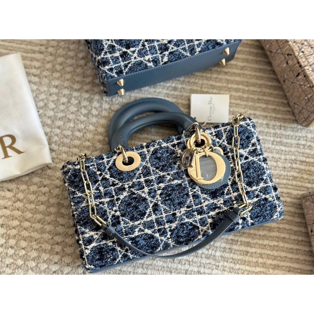 Dior Dior CD 2025 New Style Lady D-Joy Classic Rattan Check Tweed Dior ...