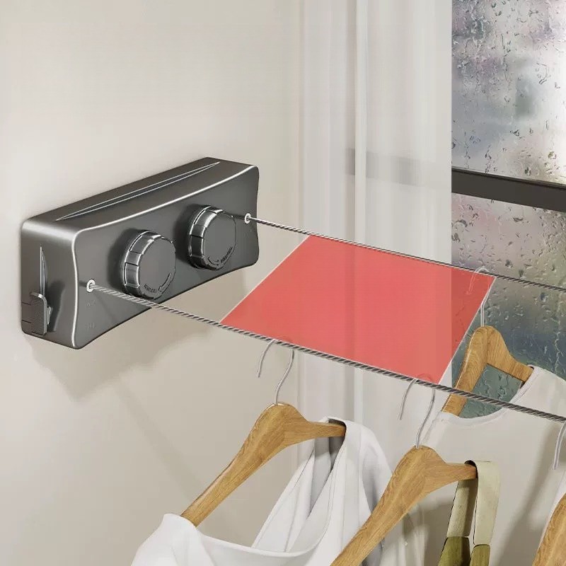 Invisible Clothesline Indoor No-Drill Balcony Invisible Retractable ...