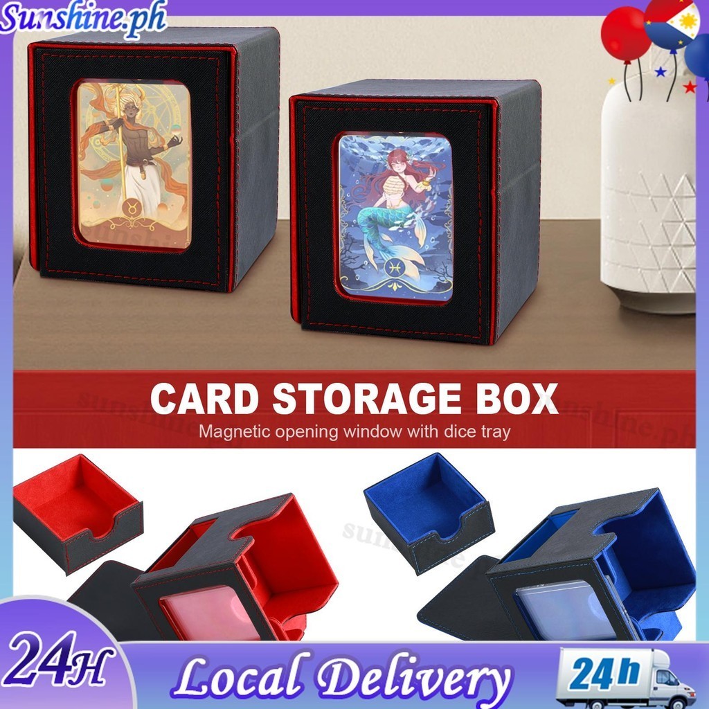 Card Deck Box Magnetic Card Deck Case Holds 100 Commander Card Box ...