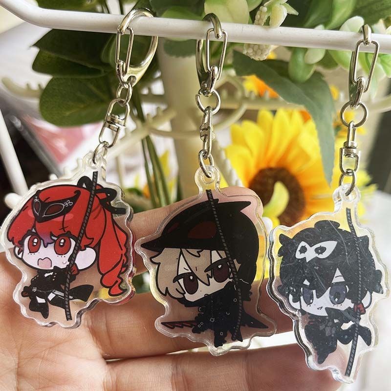 Persona 5 Anime Keychain Women Amamiya Ren Acrylic Key Chain Man Akechi