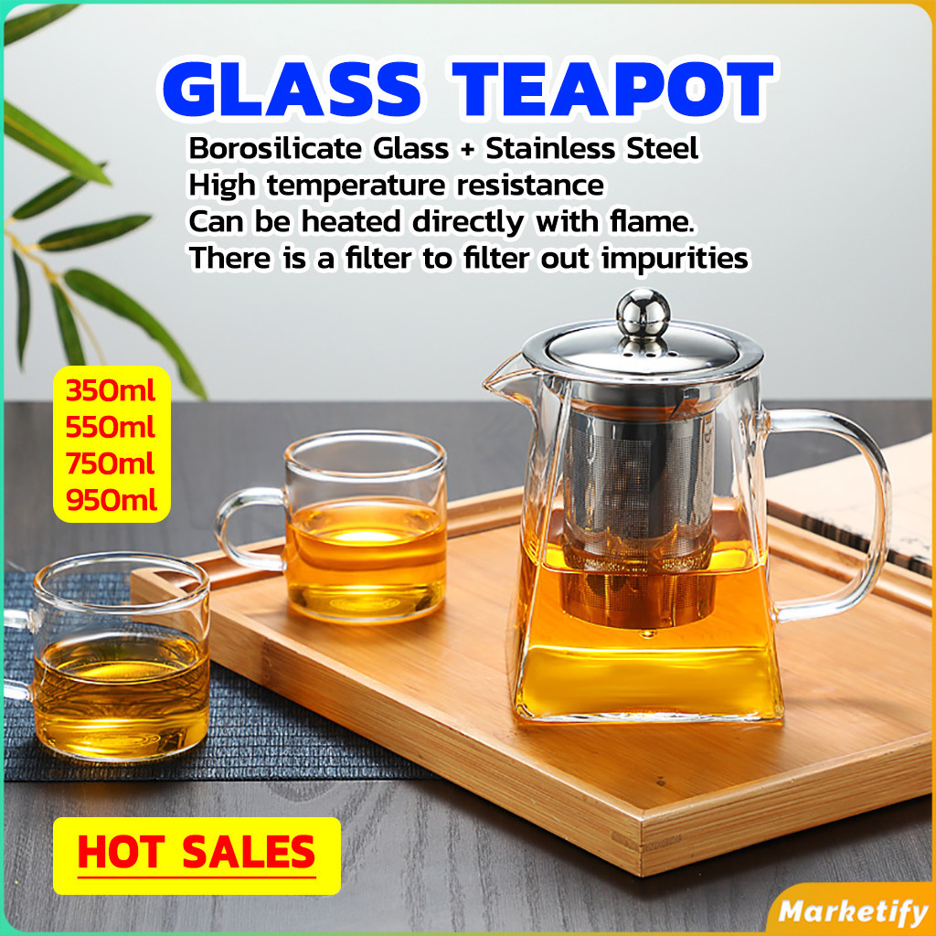 MK Glass kettle 950ml heat resistant glass tea jug coffee Puer tea