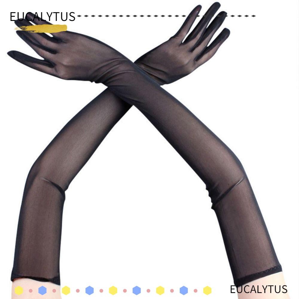 EUTUS Transparent Gloves, Elasticity Mesh Long Gloves & Mittens, Opera