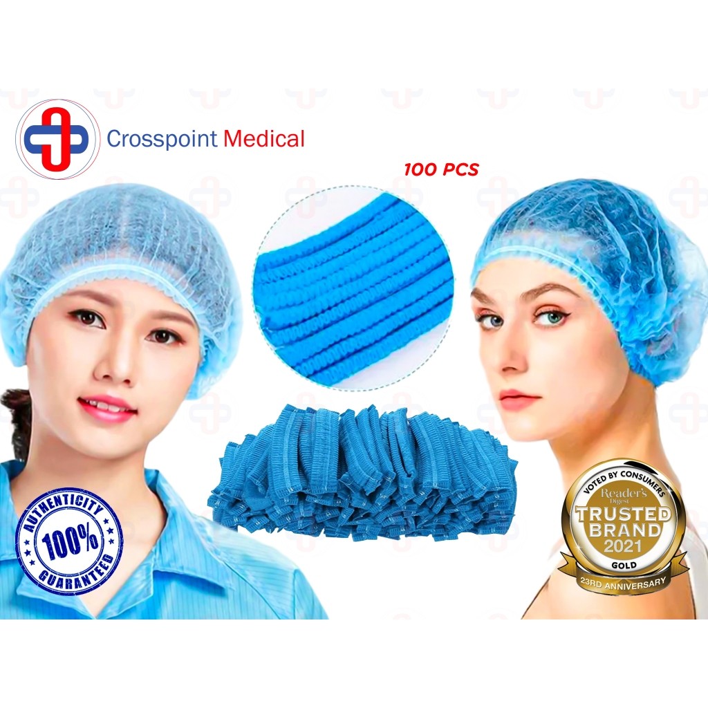 Hair Net shower cap 100pcs 19/21inch Disposable Bouffant Cap Head Cap ...