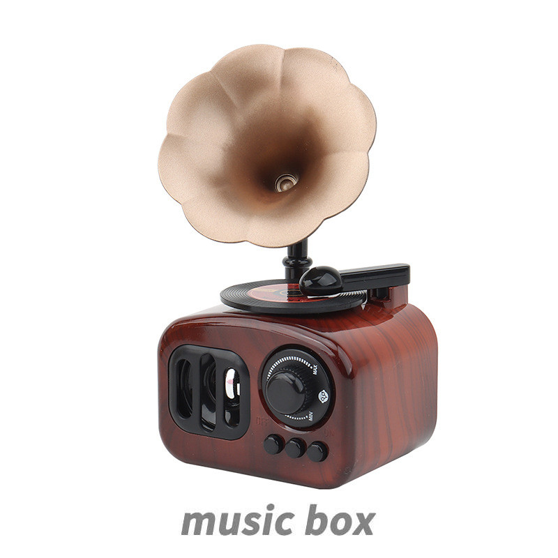 Home furnishings Vintage phonograph music box set mini music box couple ...