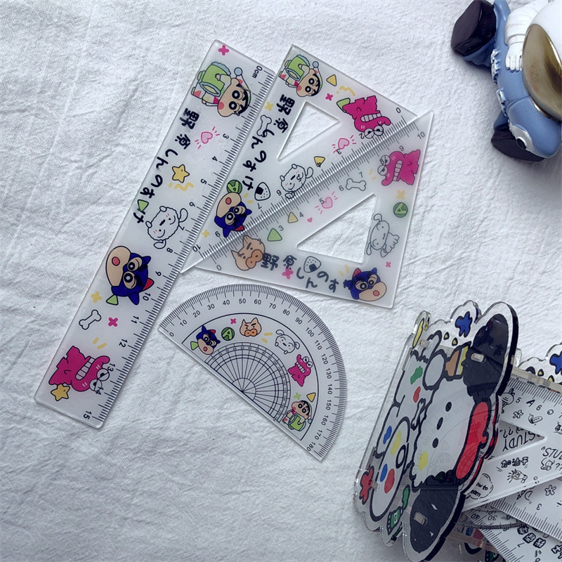 Cartoon Acrylic Ruler Creative 4pcs Set Scale Drawing Measuring Ruler ...