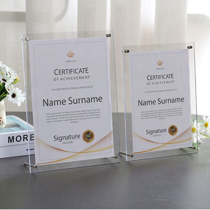 A4 Acrylic Photo Frame A3 Placement Certificate Frame 10 Inches Display ...