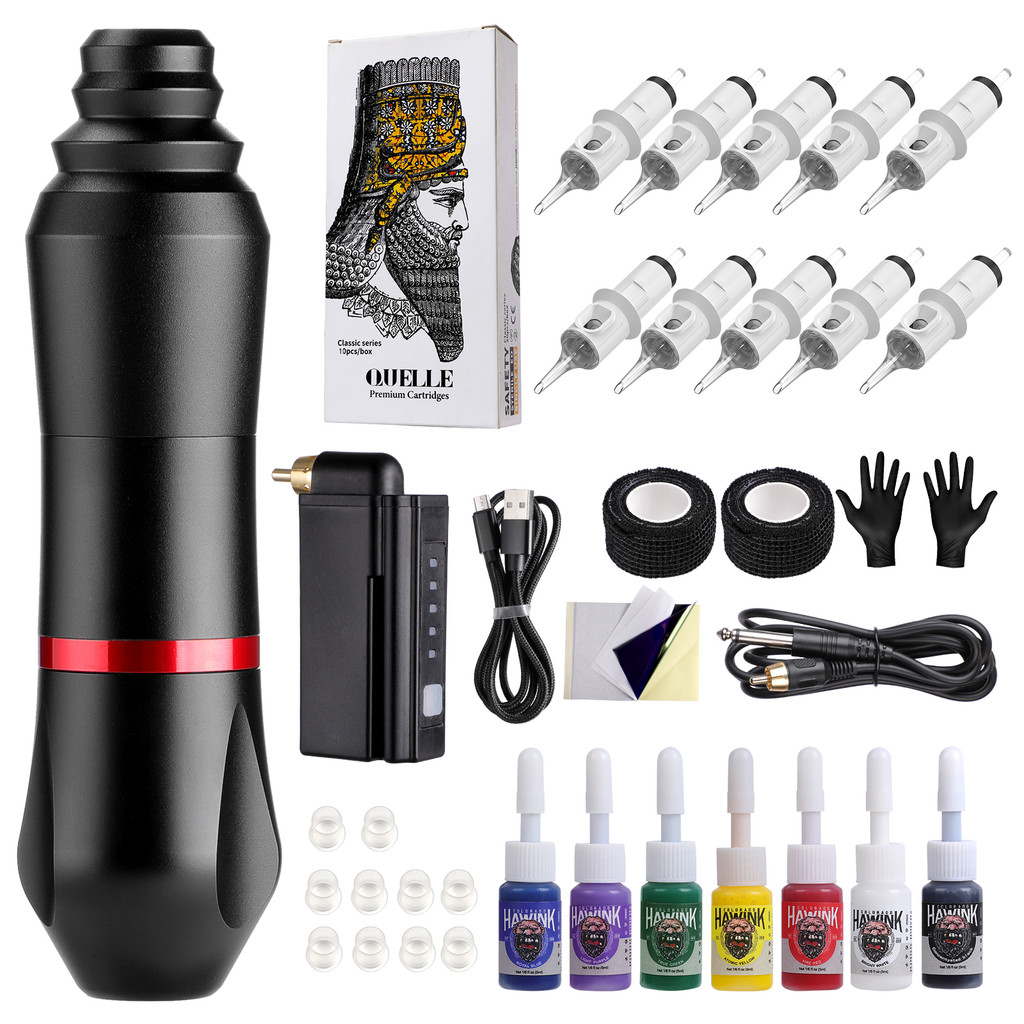 STIGMA Tattoo Pen Set Rotary Machine Pen Kit Wireless Power Supply For ...