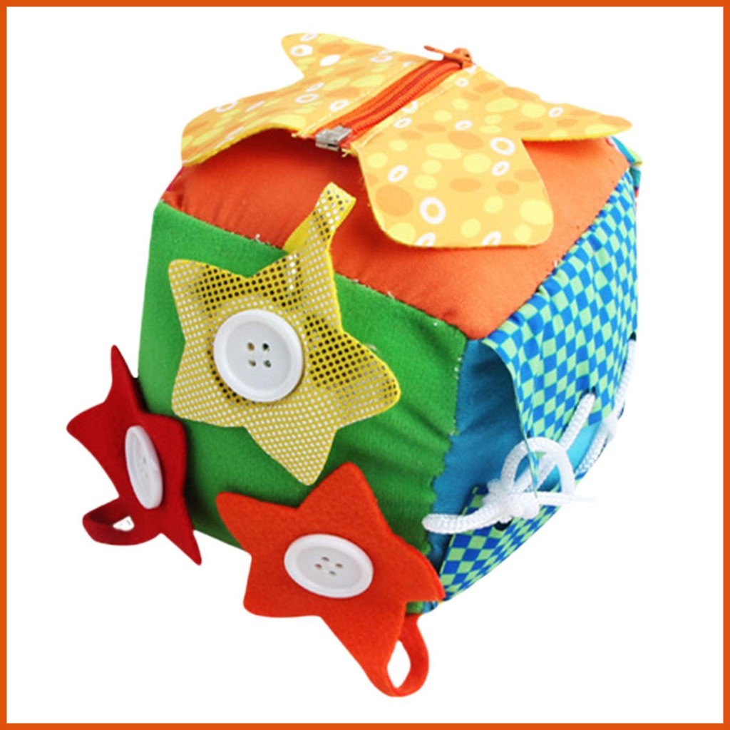 thumbnail image 2 of Learning Cube Plush Cube Toy With Rattles Preschool Supplies Fine Motor Skills Toy Road Trip Games Life Skills Shinph I.88486978 2 of 12