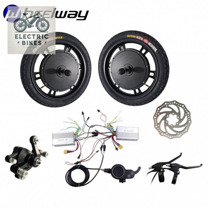 16 Inch 48V 500W 1000W Hub Motor Electric Bicycle Dual Drive Kit BLDC ...