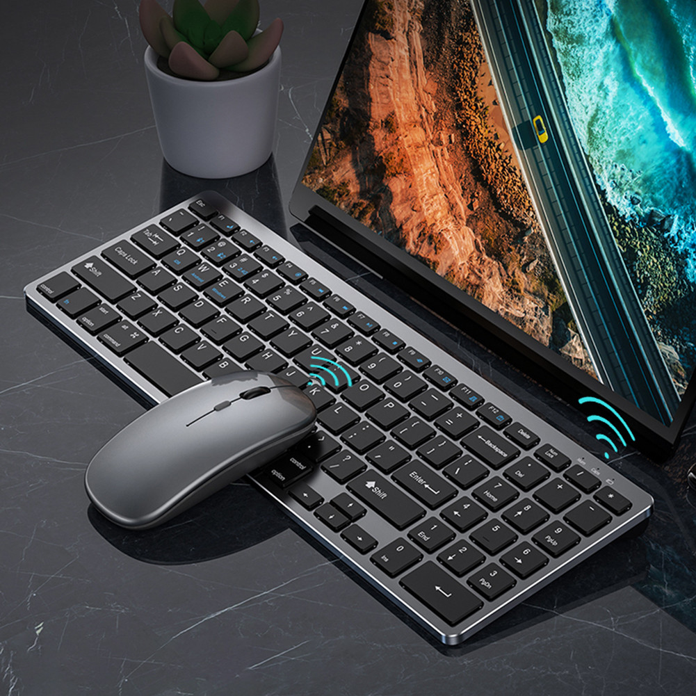 Multifunction Wireless Keyboard Mouse Set Rechargeable 3 Devices 2.4GHz ...