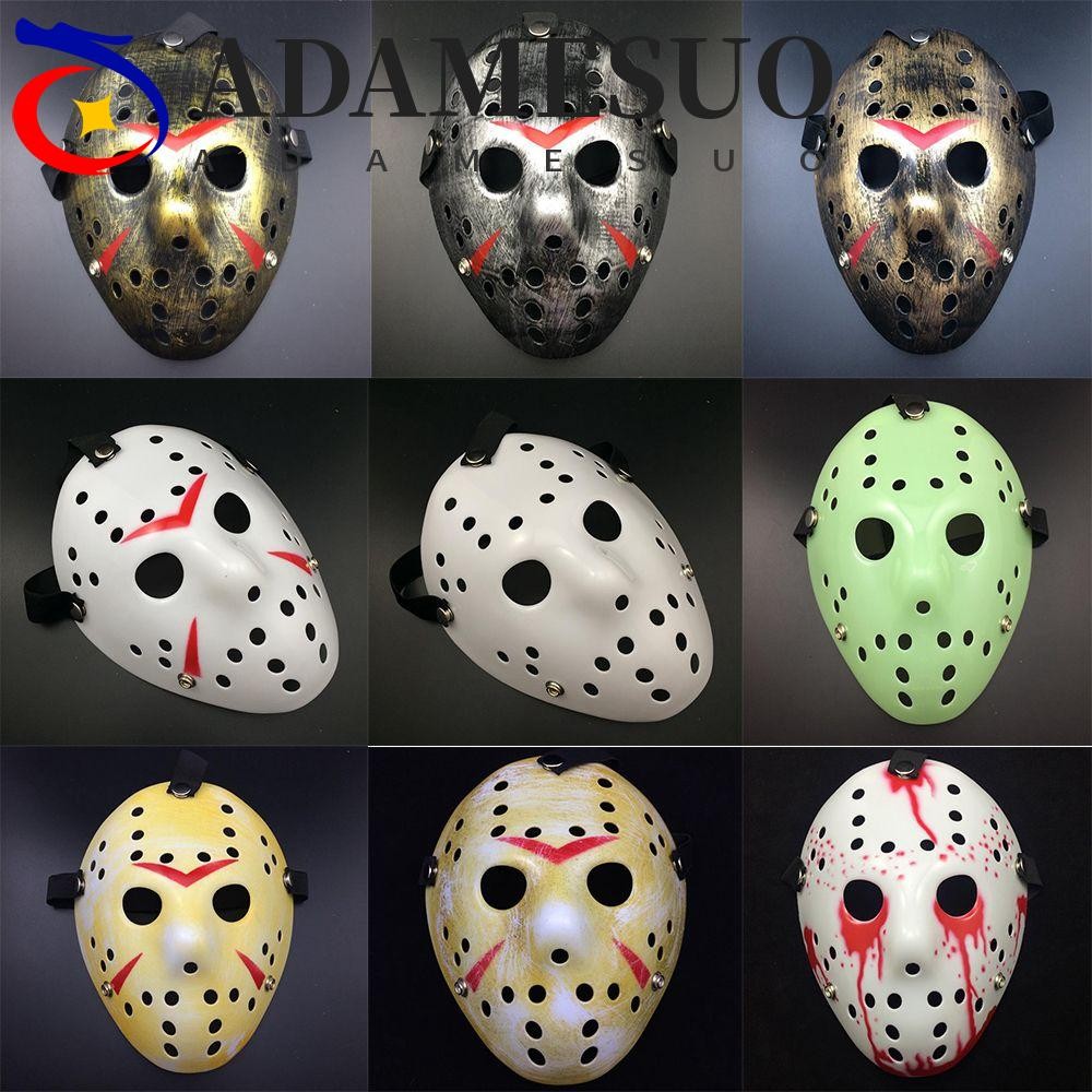ADAMESUO Masquerade Mask Hockey Non-toxic Jason Voorhees Costume Party ...