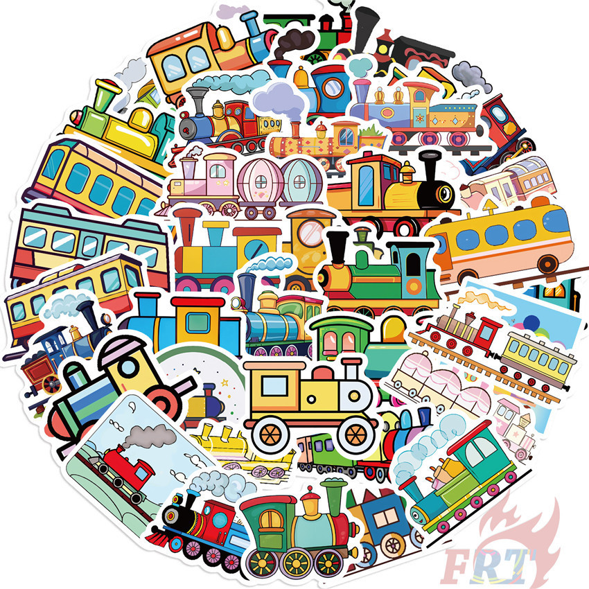 50Pcs/Set Cartoon Train Series 03 Stickers DIY Fashion Waterproof ...
