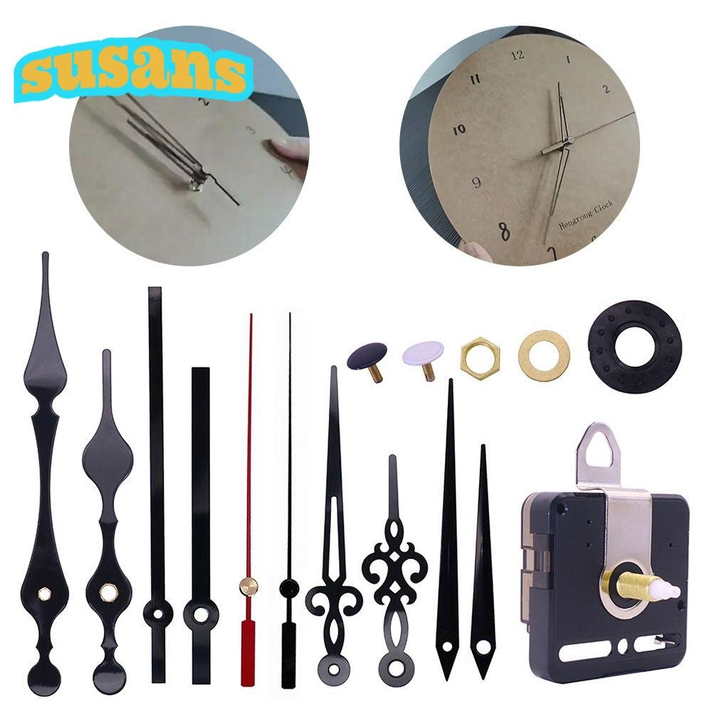 SUSANS Clock Movement, Black Scan seconds Clock Mechanism, With 4 Set ...