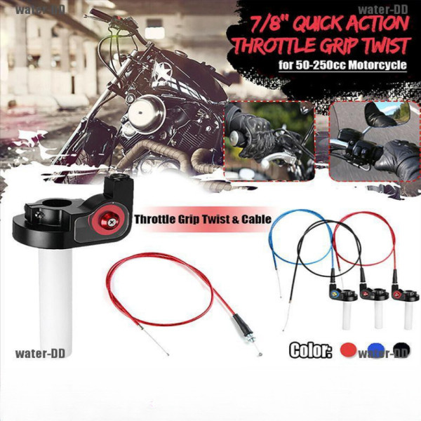 ATV Twist Throttle 7/8 (22mm) Twist Throttle Handle Grip With Cable For 50-250cc ATV & Dirt Bikes Twist Throttle Grip