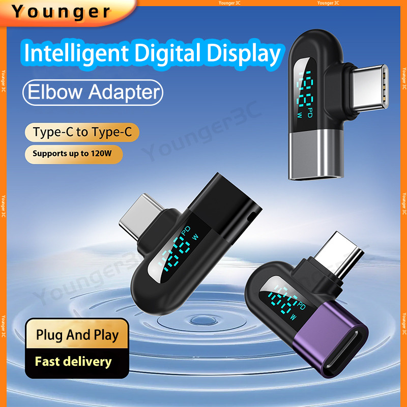 120W Fast Charging Adapter,Elbow 90°Type C Adapter,With Intelligent ...