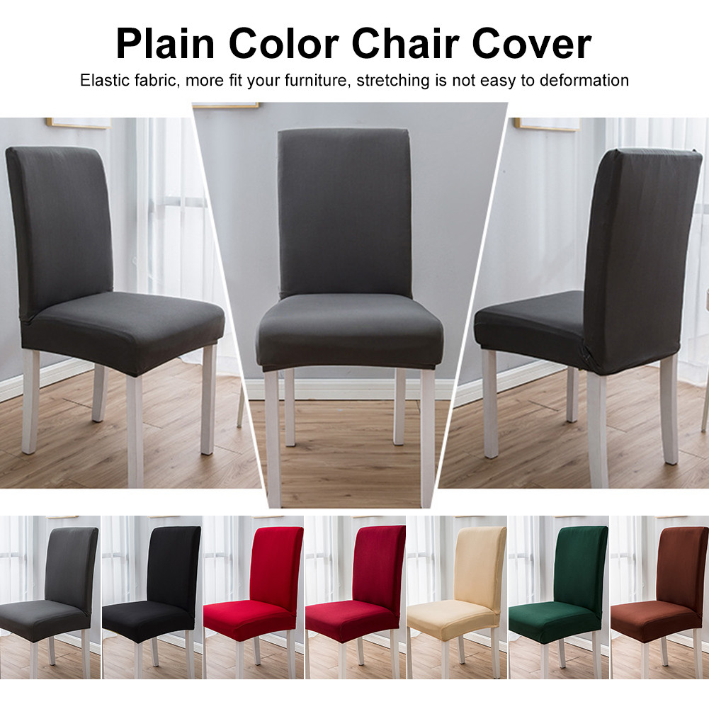 Plain Color Chair Cover Washable Home Dining Table Full Wrap Hotel ...