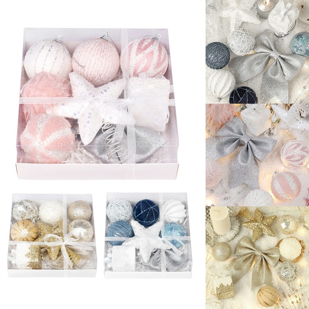 Christmas Decor Blue Pink Boutique Christmas Ball Christmas Tree Top ...