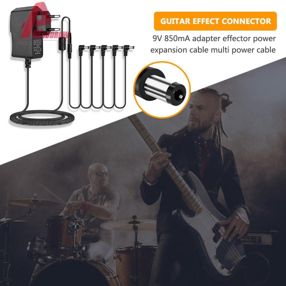 it 5 Way Electric Guitar Effect Pedal Power Supply Cables Adapter Daisy