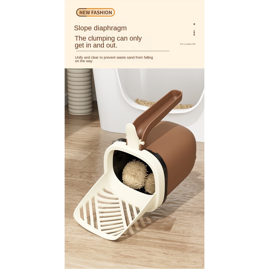 Integrated Cat Litter Scoop Trash Can 2in1 Large Capacity Cat Litter