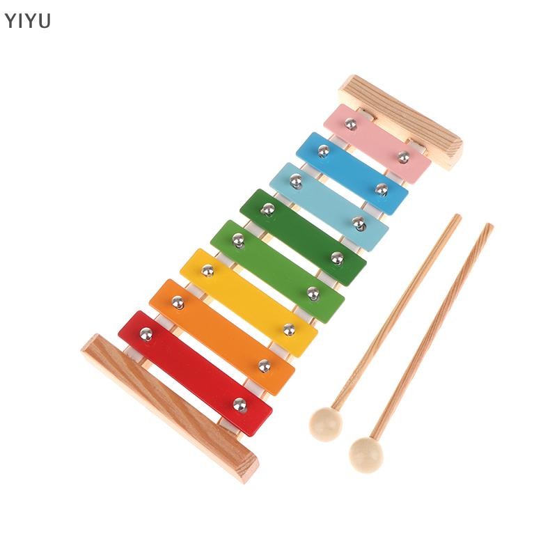 YIYU 8 Keys Xylophone Hand Knocking Glockenspiel Colorful Aluminum ...