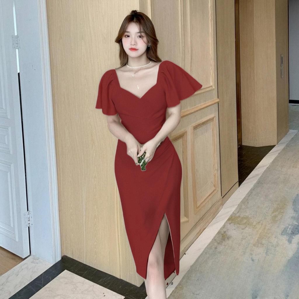 long red dress for christmas party teens birthday dress for women casual  formal elegant plus size L | Shopee Philippines