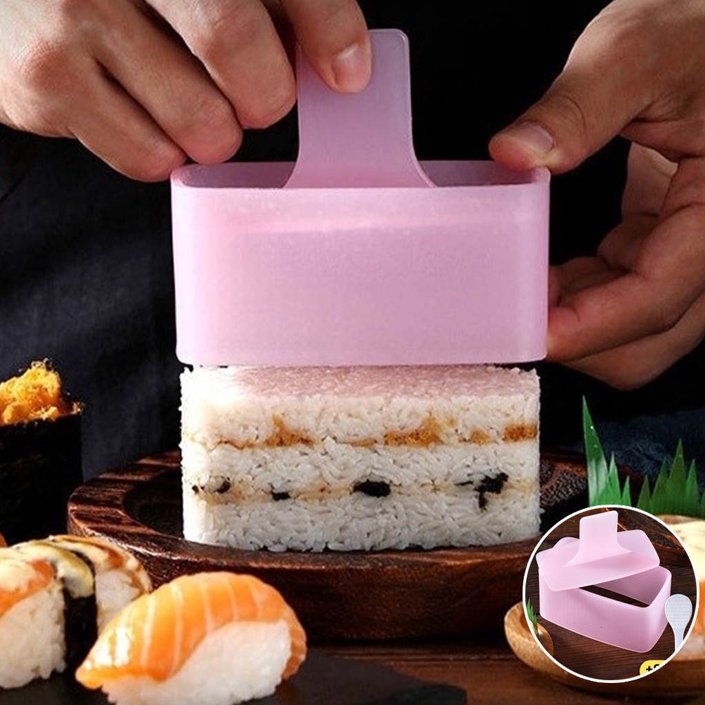 Rice Mould Musubi Molder Maker Rectangular Layer Mold Box Scoop Onigiri ...
