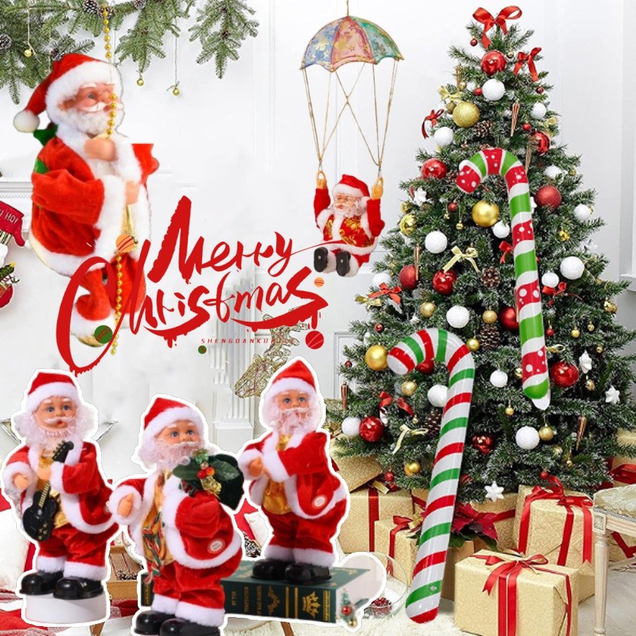 Christmas Santa Claus Toy Music Electric Climbing Rope Toys Christmas ...
