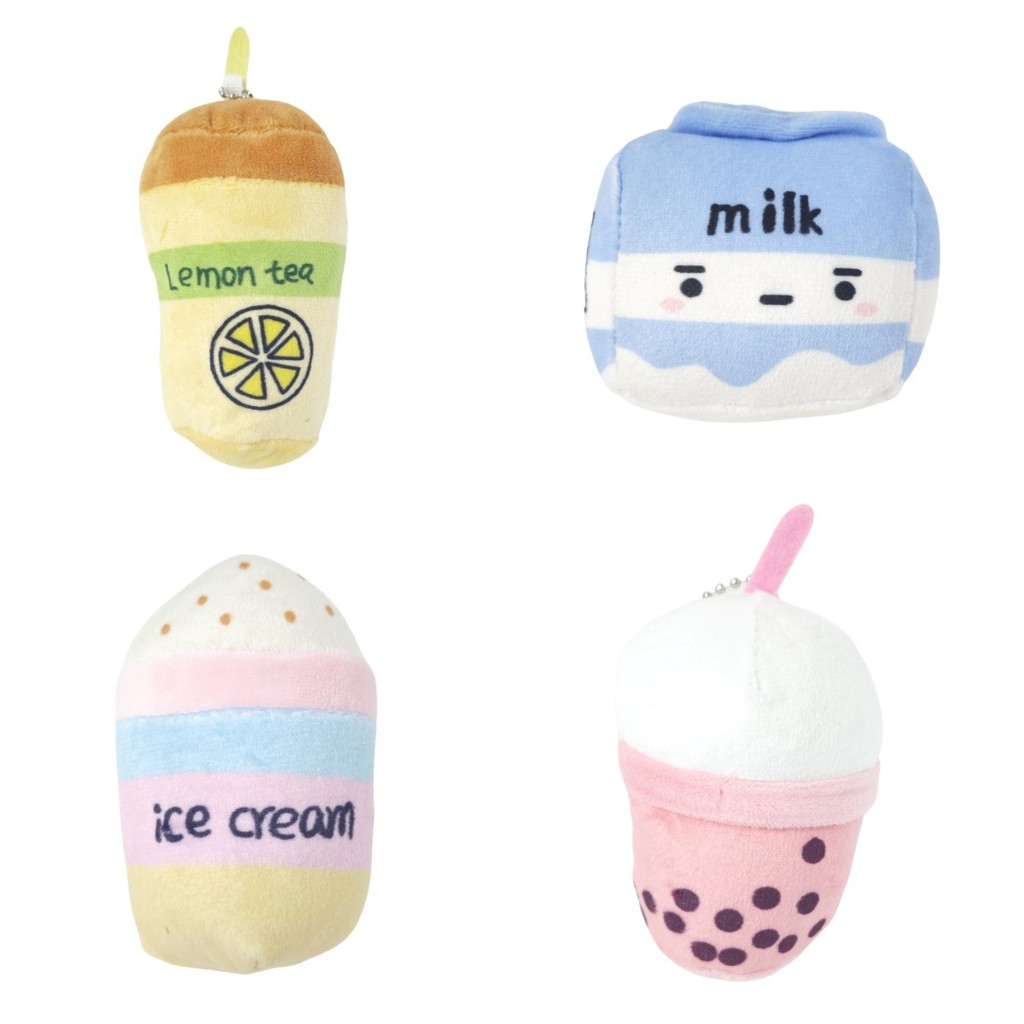 Simulation cute fruit milk tea cup stuffed plush play lemon doll school ...