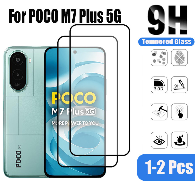 1-2 Pcs POCO M7 Plus 5G Tempered Glass Screen Protector For Xiaomi POCO ...